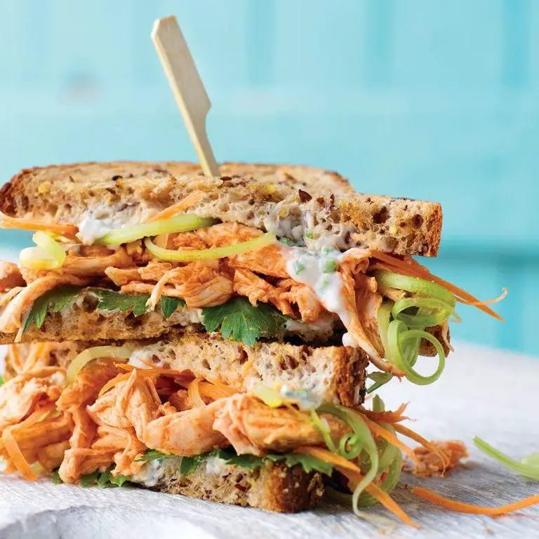 Buffalo Chicken Club Sandwich with Blue Cheese Dressing