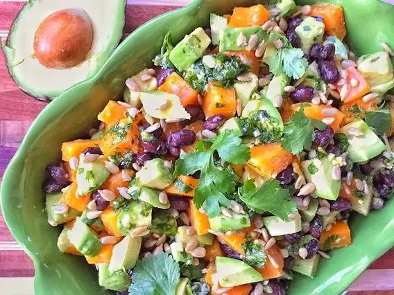 Butternut Squash Salad with Avocado and Lime Dressing