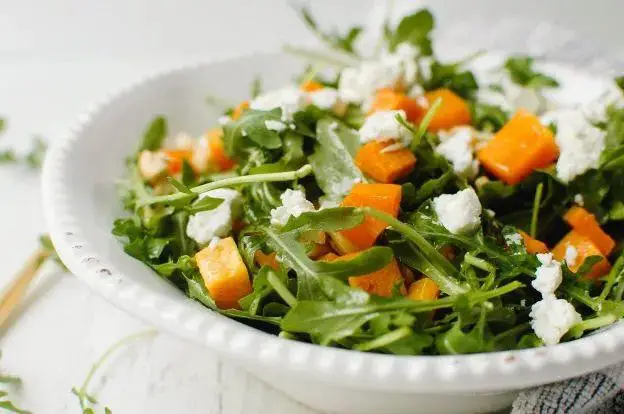 Butternut Squash and Arugula Salad with Goat Cheese