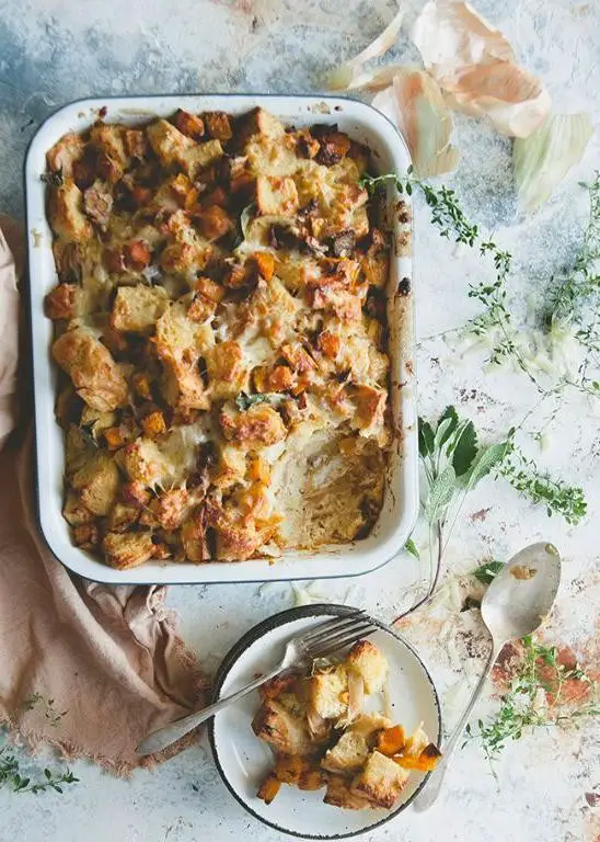 Butternut Squash and Sage Bread Pudding