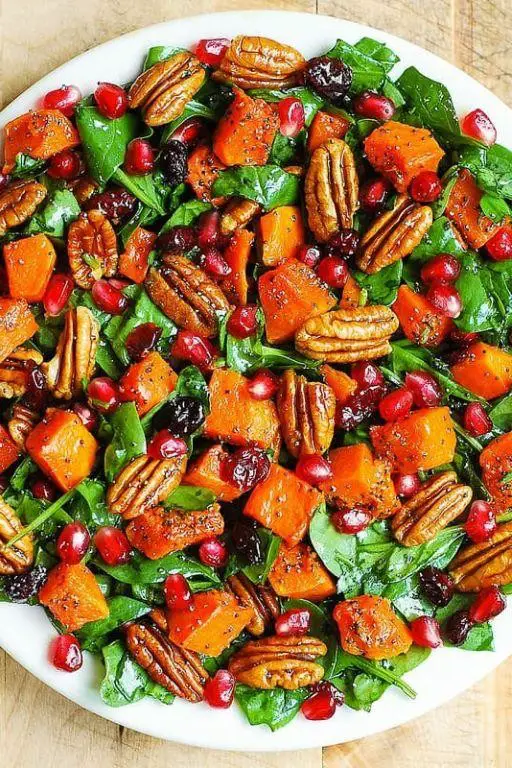 Butternut Squash and Spinach Salad with Pecans