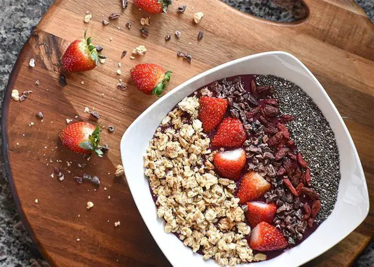 Cacao Nibs Topped Acai Bowl