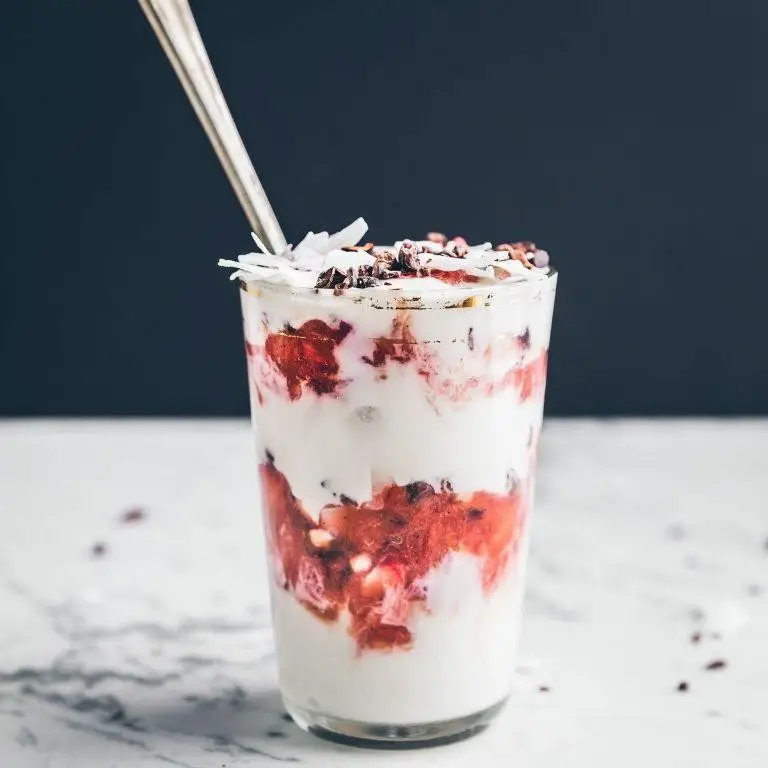 Cacao Nibs and Coconut Yogurt Parfait
