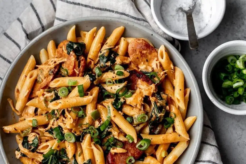 Cajun Shredded Chicken Pasta with Andouille Sausage