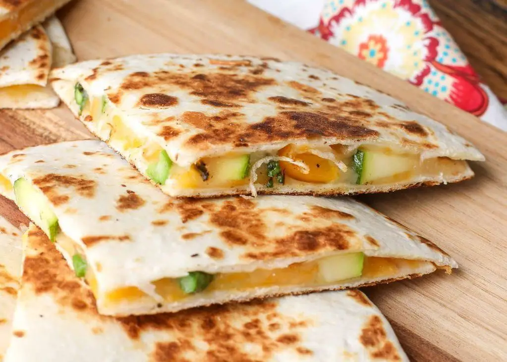 Canned Mixed Vegetables and Cheese Quesadilla