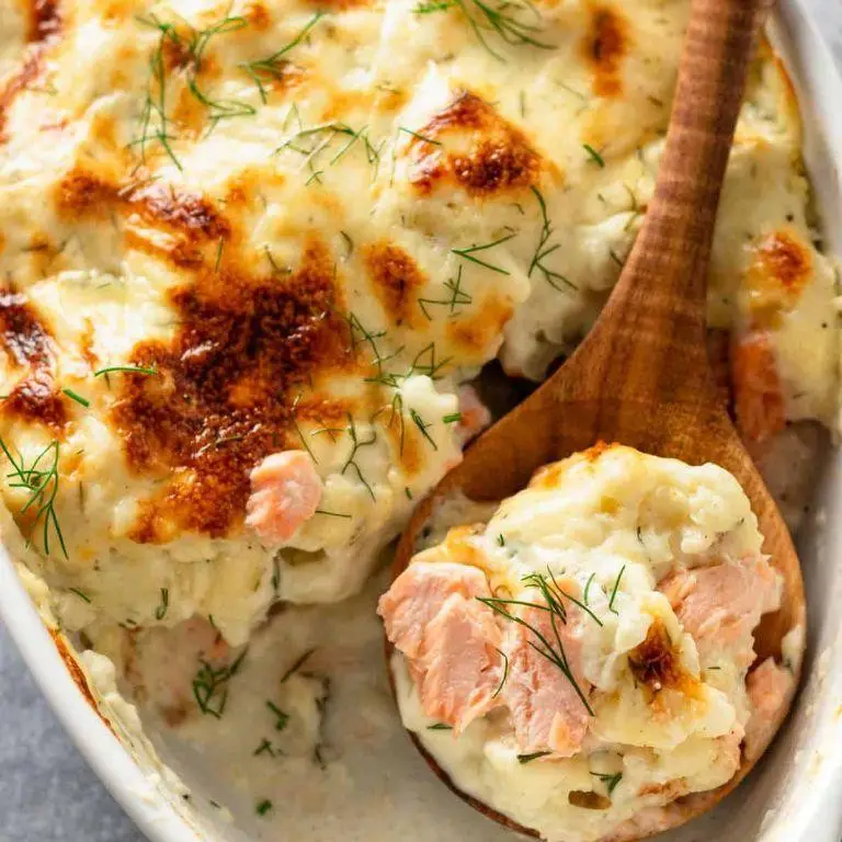 Canned Salmon Casserole with Dill and Lemon