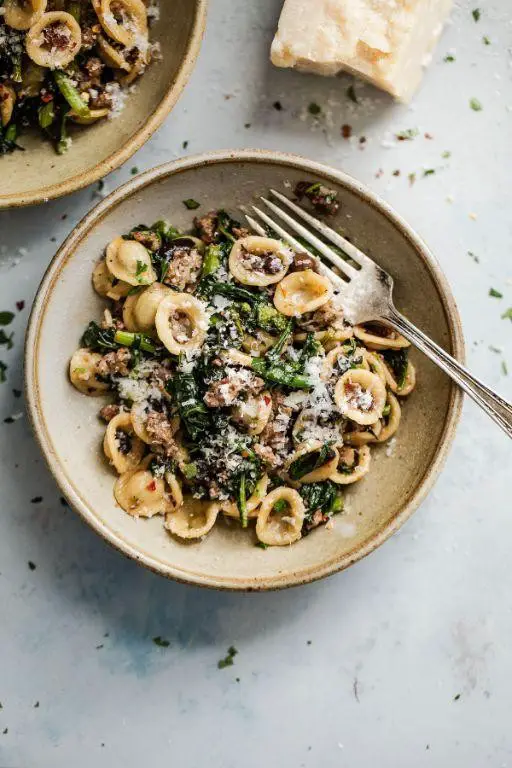Capellini with Sausage and Broccoli Rabe