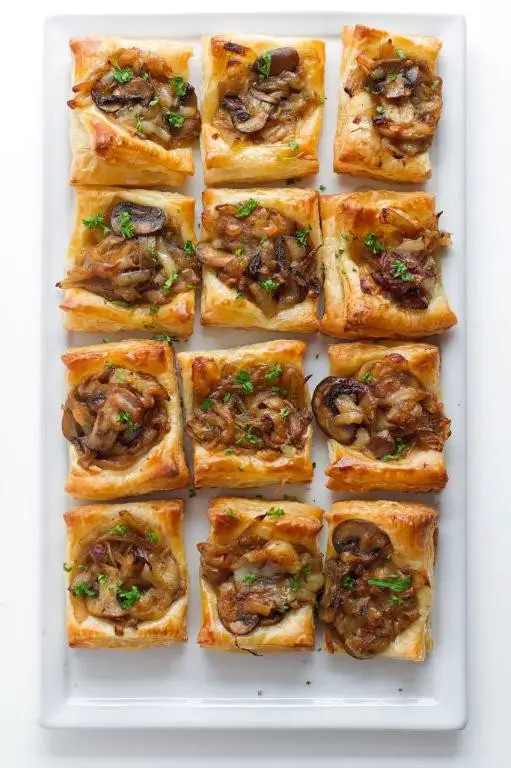 Caramelized Onion and Gruyere Puff Pastry Shells
