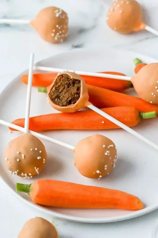 Carrot Cake Pops with a Creamy Frosting