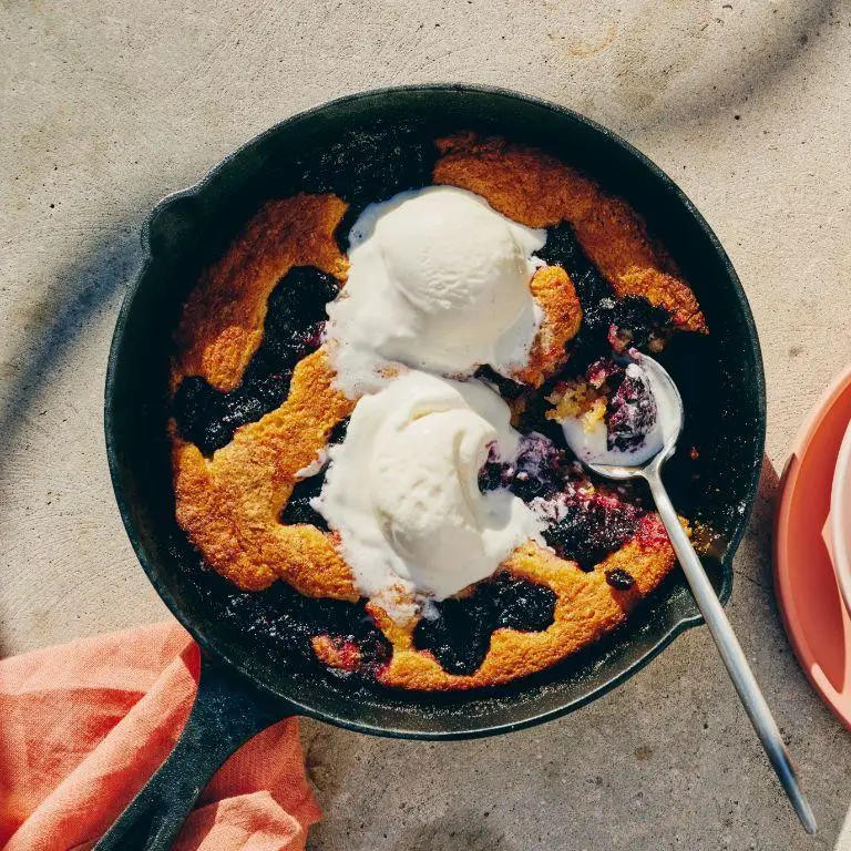 Cast Iron Blueberry Cobbler