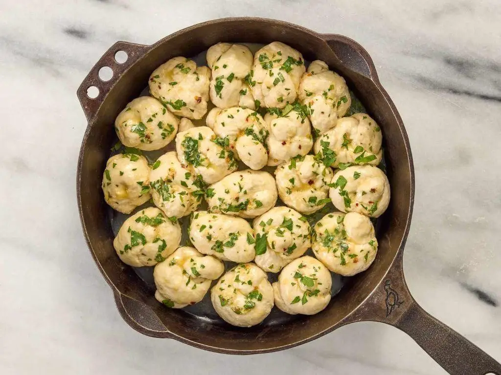 Cast Iron Garlic Parmesan Knots