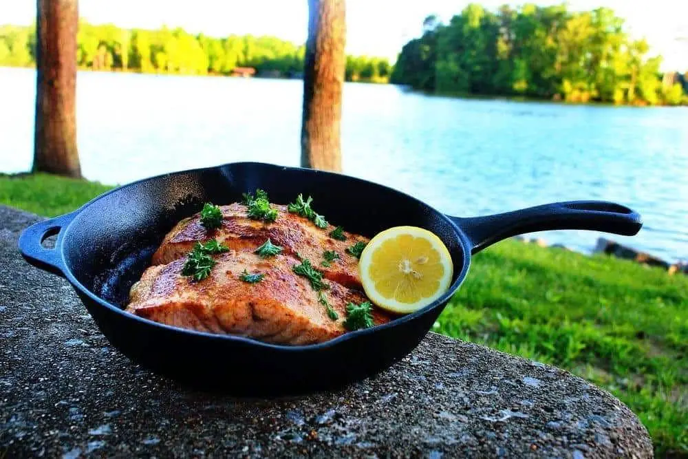Cast Iron Lemon Garlic Salmon