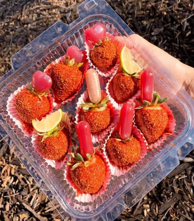 Chamoy Chocolate Covered Strawberries