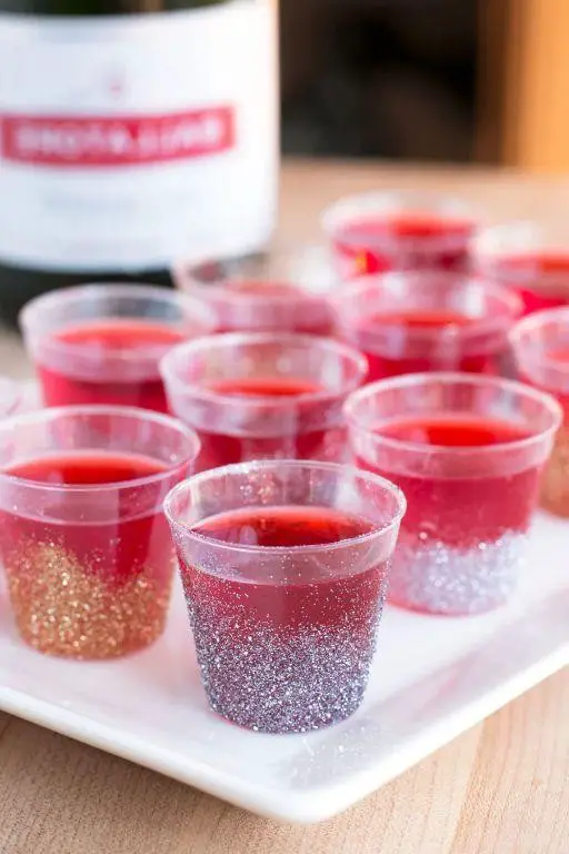 Champagne and Raspberry Jello Shots