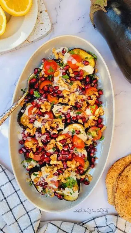 Charred Eggplant Salad with Tahini Dressing