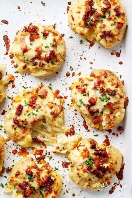 Cheesy Bacon Smashed Potatoes