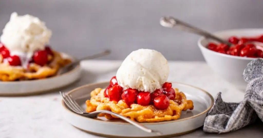 Cherry Almond Funnel Cake