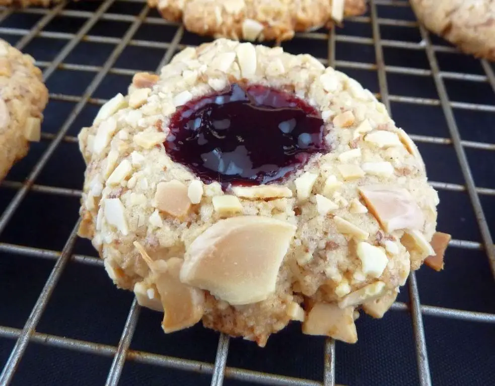 Cherry Bakewell Thumbprint Cookies