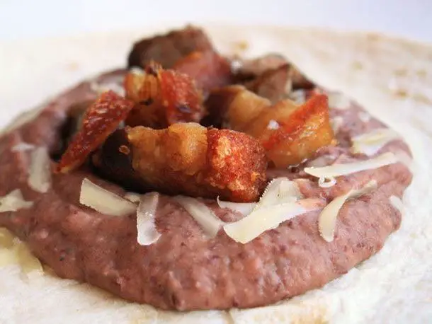 Chicharron and Bean Burritos