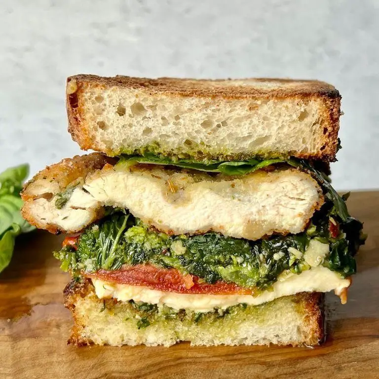 Chicken Cutlet Sandwich with Pesto and Mozzarella