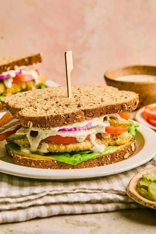 Chicken Cutlet Sandwich with Ranch Dressing