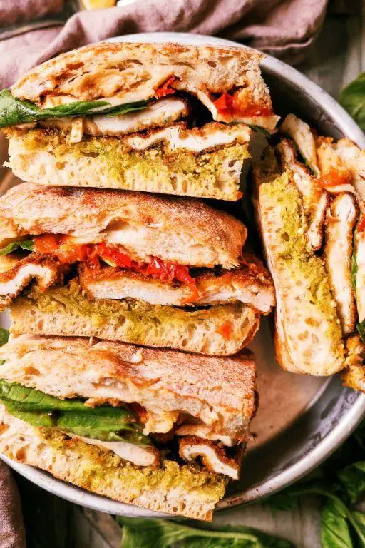 Chicken Cutlet Sandwich with Tomato and Basil