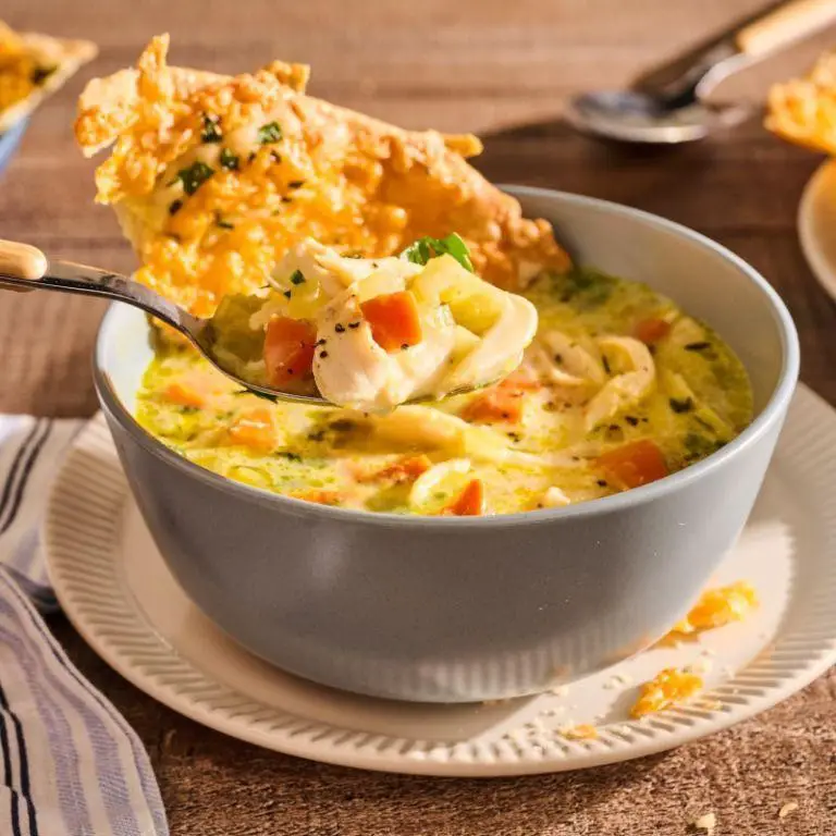Chicken Pot Pie Soup with Pie Crust Dippers