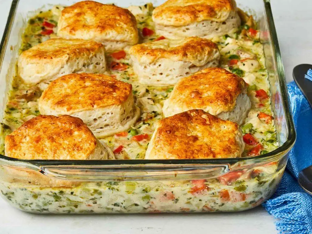 Chicken Pot Pie with a Biscuit Topping