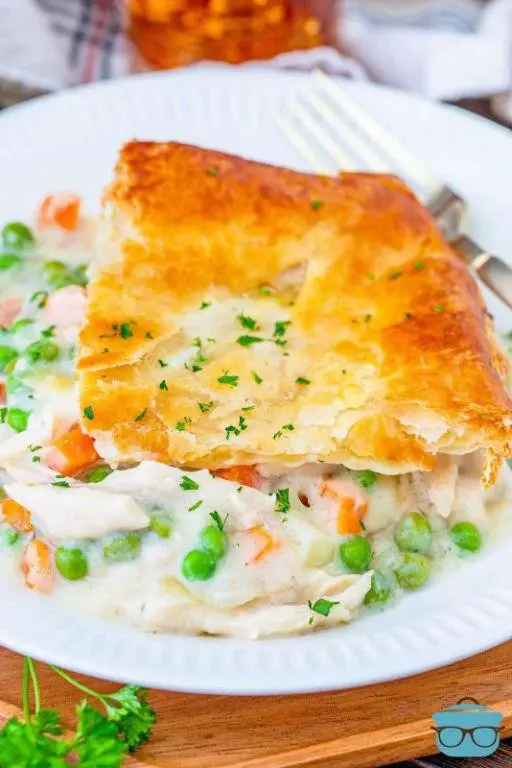 Chicken Pot Pie with a Puff Pastry Lid