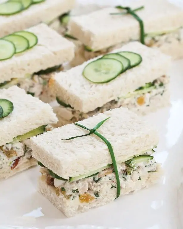 Chicken Salad with Almonds Tea Sandwiches