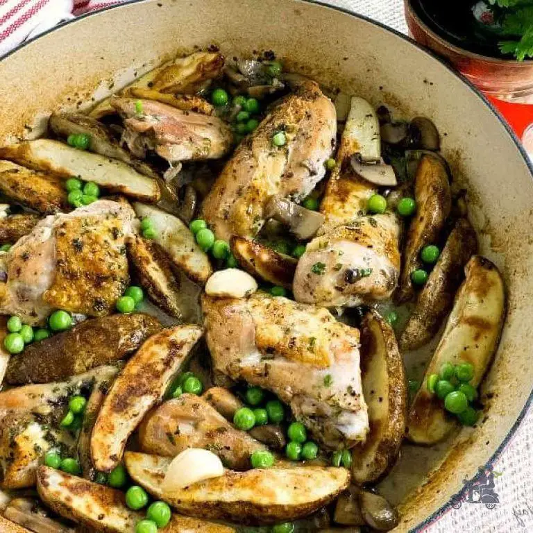 Chicken Vesuvio with Mushrooms and Thyme