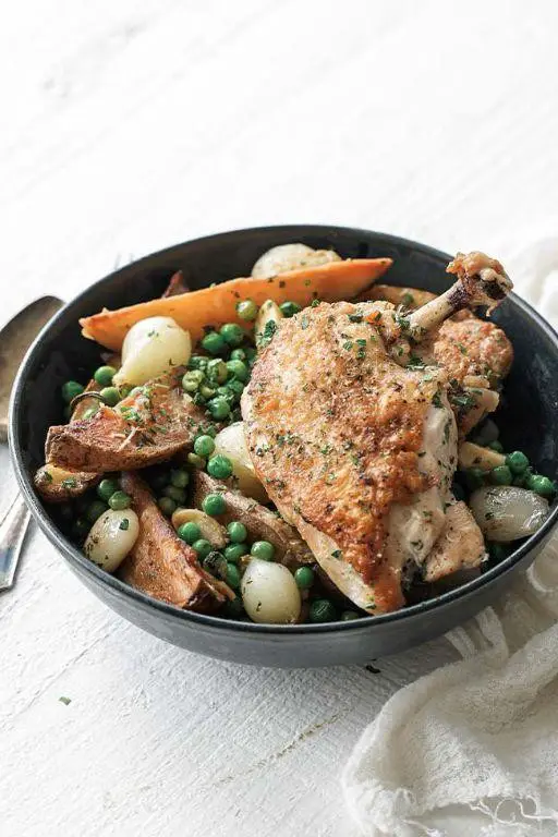 Chicken Vesuvio with Rosemary and White Wine