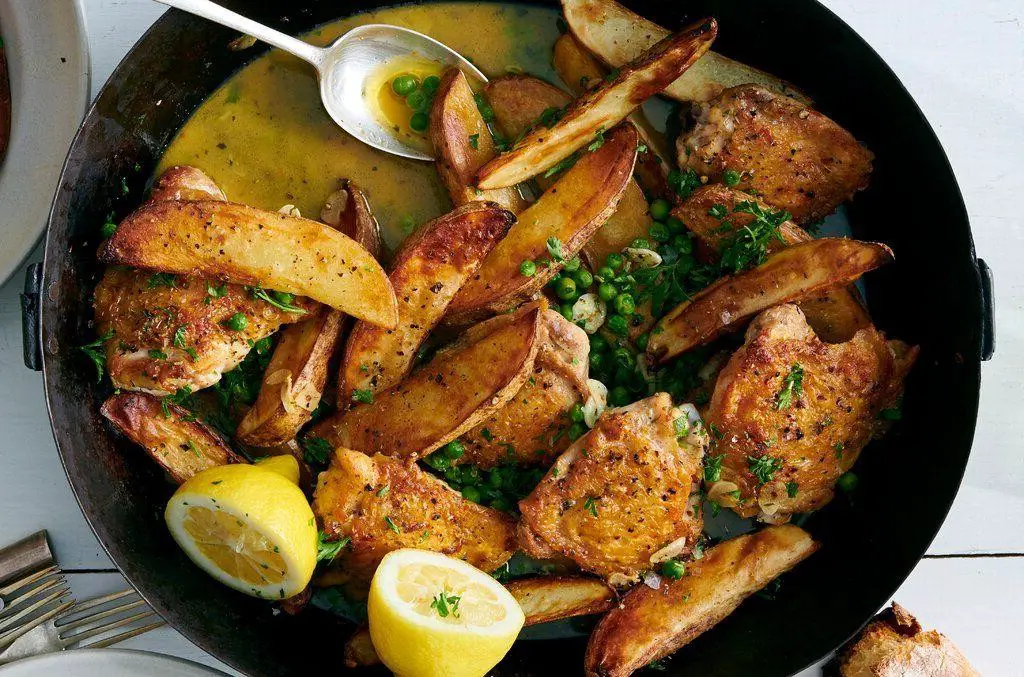 Chicken Vesuvio with Spinach and Feta