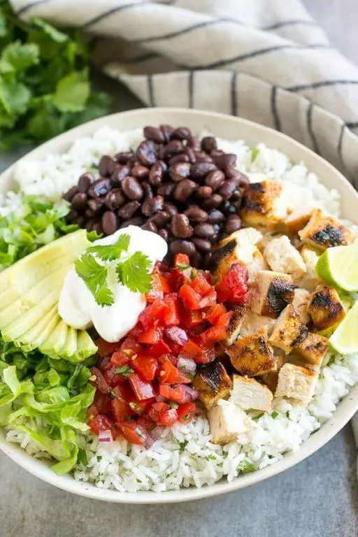 Chicken and Black Bean Burrito Bowls