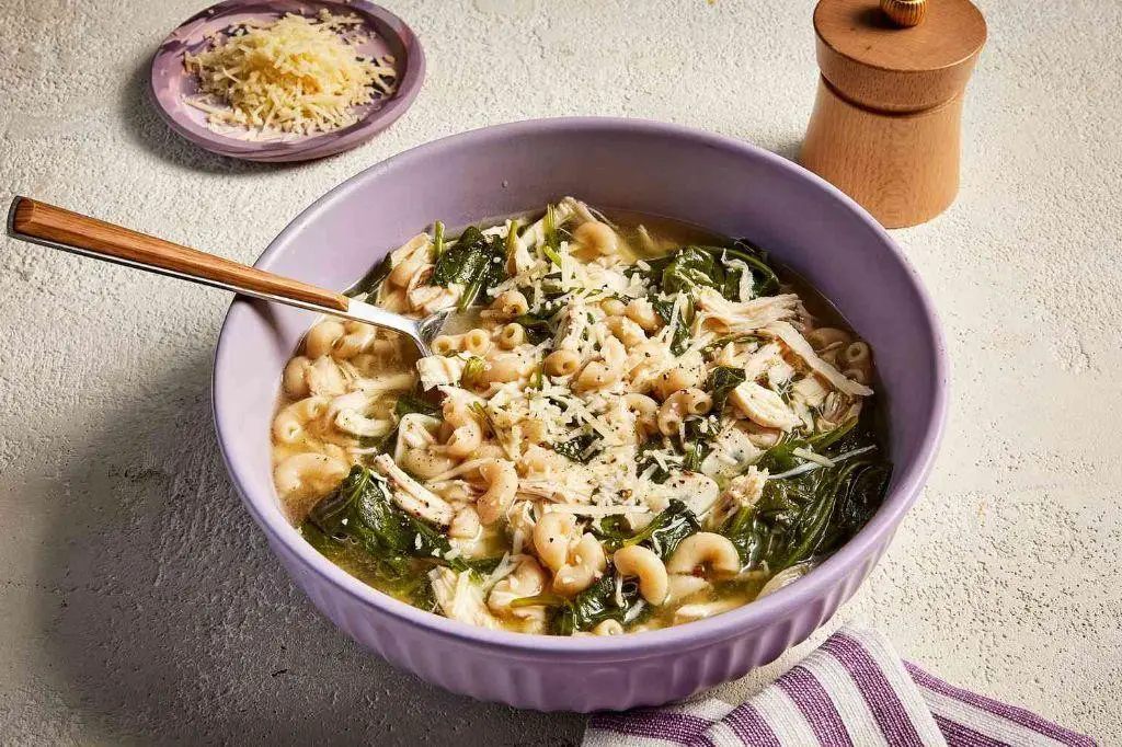 Chicken and Spinach Soup with Parmesan