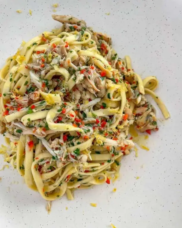 Chili Crab Pasta with Fresh Cilantro