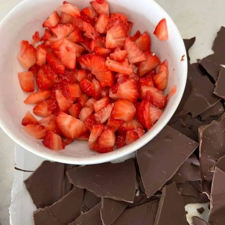 Chocolate Ramen Dessert with Strawberries