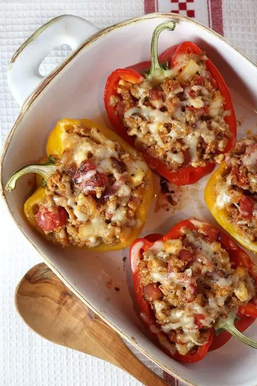 Chopped Pork and Apple Stuffed Peppers