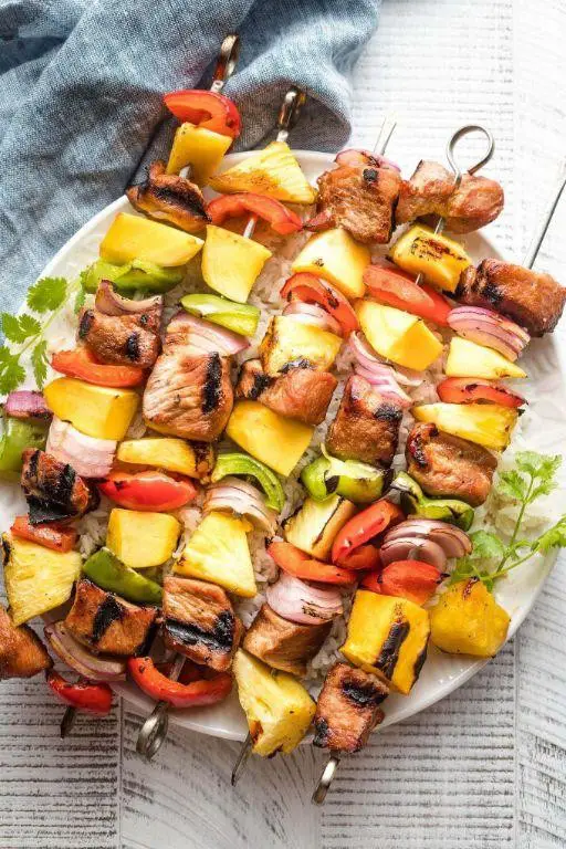 Chopped Pork and Pineapple Skewers