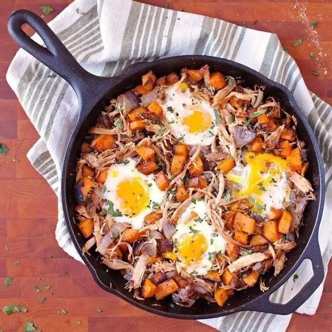 Chopped Pork and Sweet Potato Hash