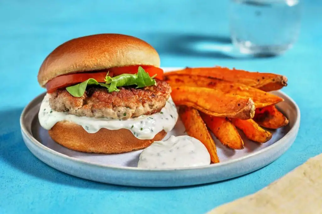 Classic Chicken Burger with Lettuce and Tomato