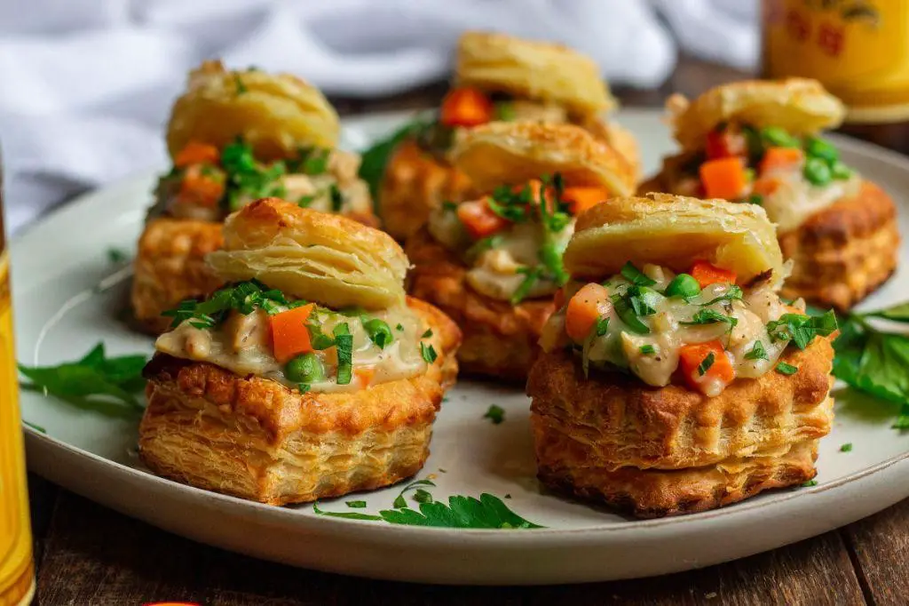 Classic Chicken Pot Pie Puff Pastry Shells