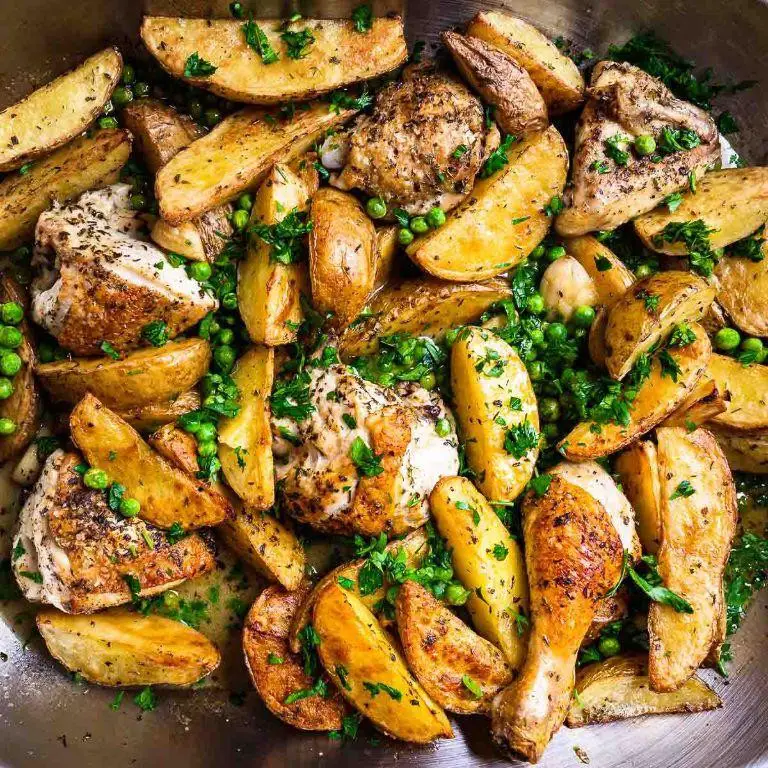 Classic Chicken Vesuvio with Potatoes and Peas