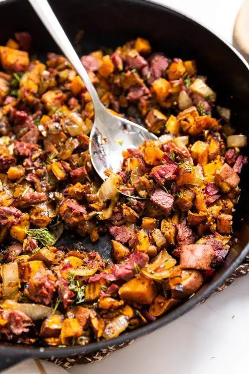 Corned Beef Hash and Sweet Potato Skillet