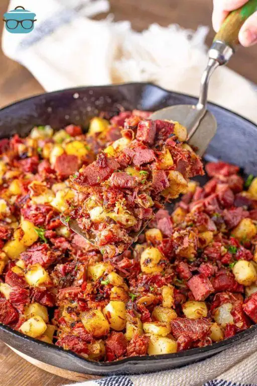 Corned Beef Hash with Dijon Mustard Sauce