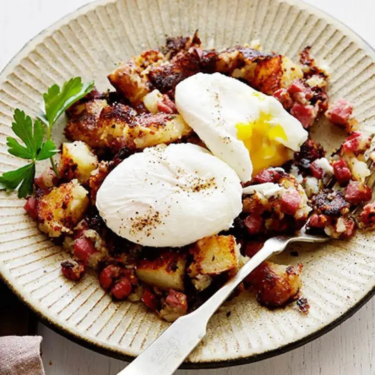 Corned Beef Hash with a Poached Egg on Top