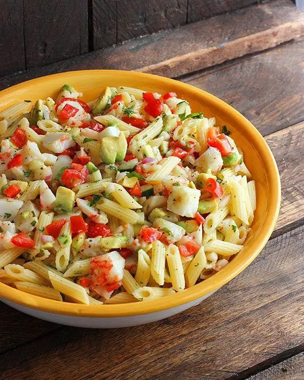 Crab and Avocado Pasta Salad