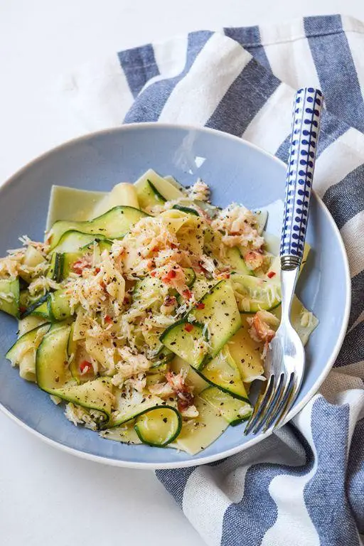 Crab and Zucchini Ribbon Pasta