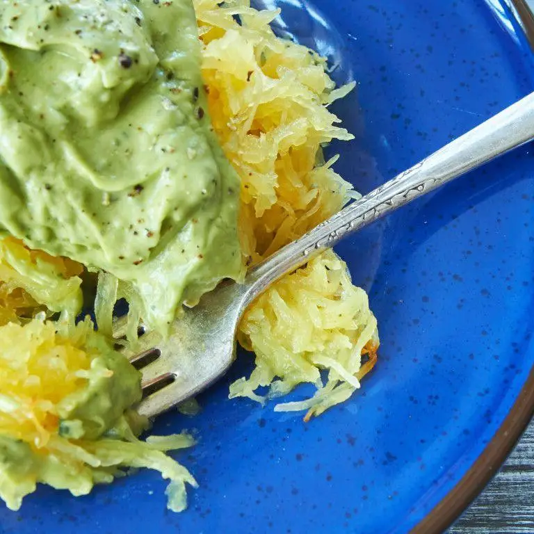 Creamy Avocado Spaghetti Squash Pasta