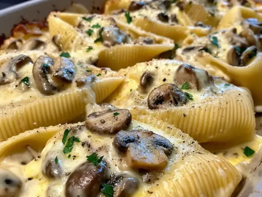 Creamy Mushroom and Garlic Stuffed Shells